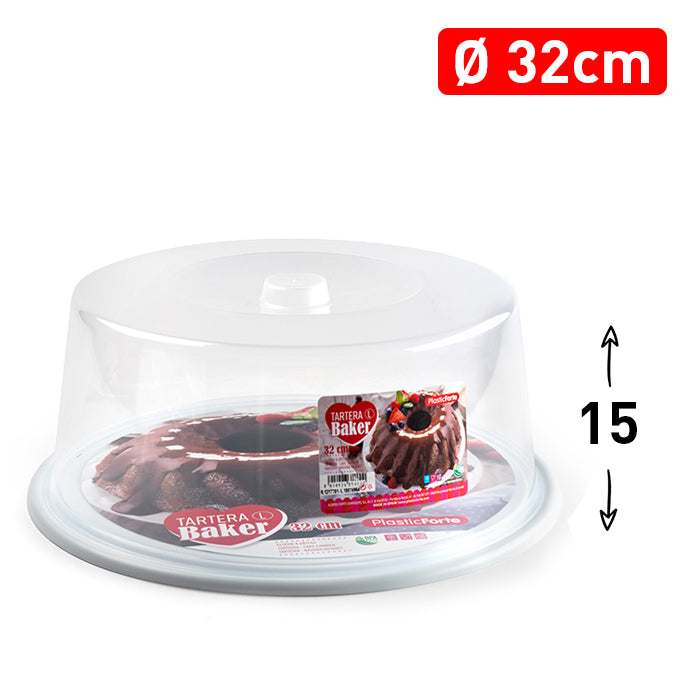 Plastic Forte Round Cake Box, 32cm
