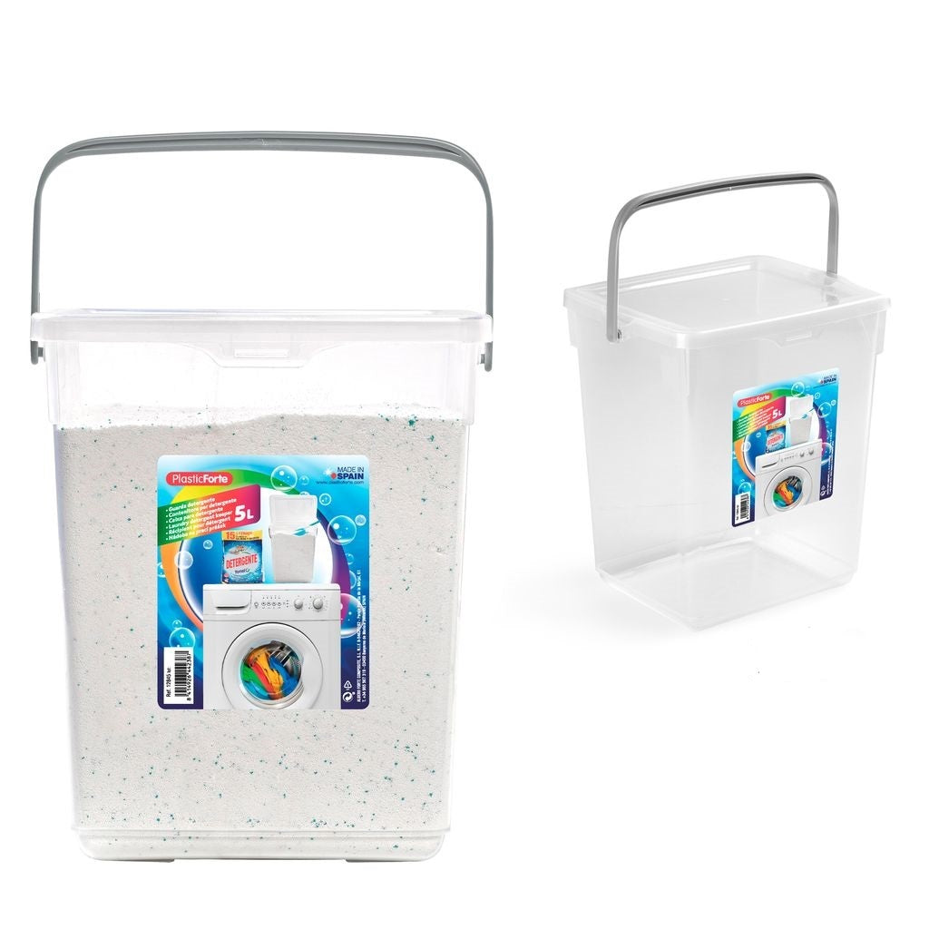 Plastic Forte Reusable Laundry Detergent Powder Storage Box, 5L