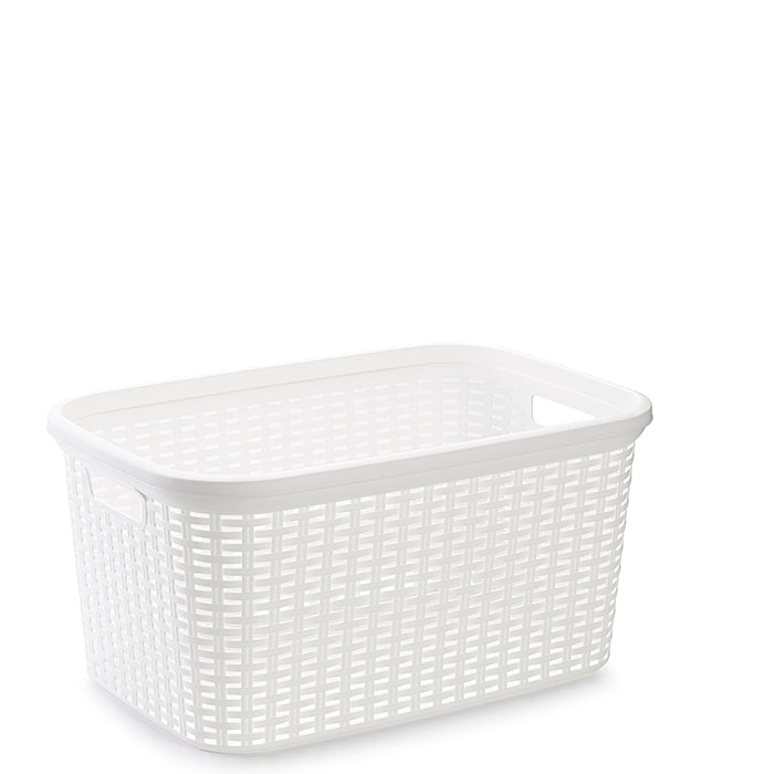 Plastic Forte Rattan Laundry Basket, 35L - Available in different colors
