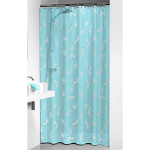 Load image into Gallery viewer, Sealskin Shower Curtain with Footstep Design, Turquoise - 180 x 200cm