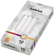 Load image into Gallery viewer, Bolsius Tapered Candles Individually Wrapped in Cello, 24.5 x 2.4cm - White, per Piece or Box of 12