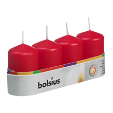 Load image into Gallery viewer, Bolsius Set of 4 Unscented Pillar Candles, 60/40mm - Available in different colors