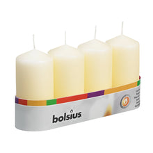 Load image into Gallery viewer, Bolsius Set of 4 Unscented Pillar Candles, 100/48mm - Available in different colors