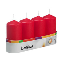 Load image into Gallery viewer, Bolsius Set of 4 Unscented Pillar Candles, 100/48mm - Available in different colors