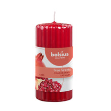 Load image into Gallery viewer, Bolsius True Scents Pomegranate Ribbed Pillar Candle 12/58mm, Scented