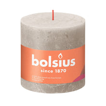 Load image into Gallery viewer, Bolsius Shine Rustic Pillar Candle, Sandy Grey - 100/100mm