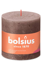 Load image into Gallery viewer, Bolsius Shine Rustic Pillar Candle, Taupe - 100/100mm
