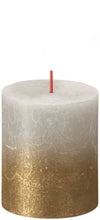 Load image into Gallery viewer, Bolsius Special Rustics Small Pillar Candle, Sandy Grey + Gold - 80/68mm