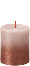 Load image into Gallery viewer, Bolsius Sunset Rustics Small Pillar Candle, Misty Pink + Amber - 80/68mm
