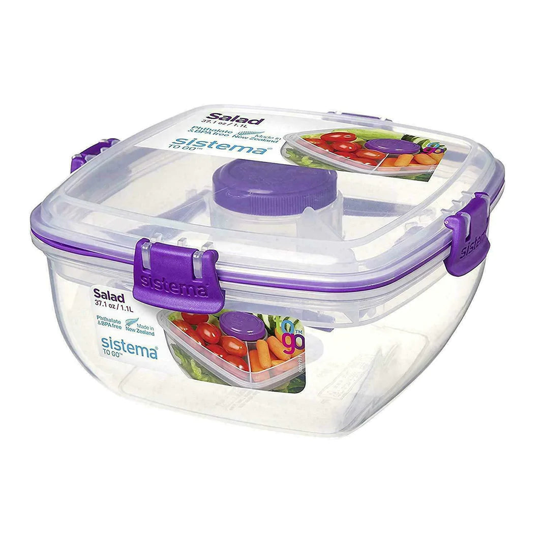 Sistema Salad To Go Food Container., 1.1 Liter - Available in Several Colors