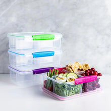 Load image into Gallery viewer, Sistema Quad Split To Go Divided Food Container, 1.7 Liters - Available in Several Colors
