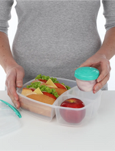Load image into Gallery viewer, Sistema Triple Split Lunch Box with Yogurt Tub, 2 Liters - Available in Several Colors
