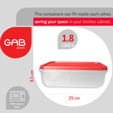 Load image into Gallery viewer, Gab Plastic Set of 3 Rectangular Food Containers Microwave Safe - Available in several colors