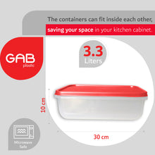 Load image into Gallery viewer, Gab Plastic Set of 3 Rectangular Food Containers Microwave Safe - Available in several colors