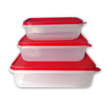 Load image into Gallery viewer, Gab Plastic Set of 3 Rectangular Food Containers Microwave Safe - Available in several colors
