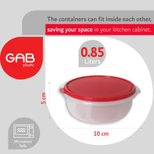 Load image into Gallery viewer, Gab Plastic Set of 2 Round Food Container Microwave Safe - Available in several colors