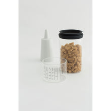 Load image into Gallery viewer, Brabantia Glass Storage Jar with Measuring Cup - 1 Liter, Dark Grey