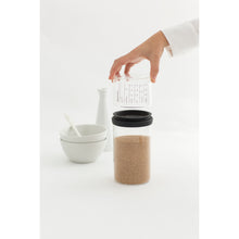 Load image into Gallery viewer, Brabantia Glass Storage Jar with Measuring Cup - 1 Liter, Dark Grey