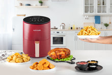 Load image into Gallery viewer, Nutricook Air Fryer Mini, Digital Display, Tempered Glass Control Panel, 8 Preset Programs with built-in Preheat function, Red - 3 Liters, 1500 Watts
