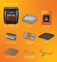 Load image into Gallery viewer, Nutricook Air Fryer Oven, Digital/One Touch Control Panel Display, 8 Preset Programs, Black - 12 Liters, 1800 Watts