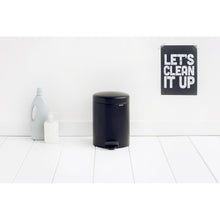 Load image into Gallery viewer, Brabantia New Icon Pedal Bin, 5 Liters - Matt Black
