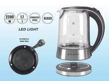Load image into Gallery viewer, Beper Electric Kettle with Glass Jug, 1.7L - 2200W
