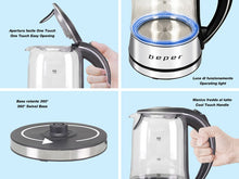 Load image into Gallery viewer, Beper Electric Kettle with Glass Jug, 1.7L - 2200W
