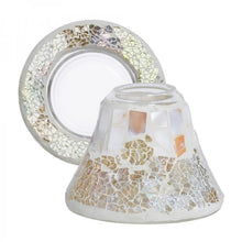 Load image into Gallery viewer, Yankee Candle Gold & Pearl Crackle Small Shade and Tray