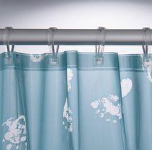 Load image into Gallery viewer, Sealskin Shower Curtain with Footstep Design, Turquoise - 180 x 200cm