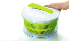 Load image into Gallery viewer, Ibili Mini Salad Dryer / Spinner with Pedal, 16 x 14cm - Transparent, Lime Green & White