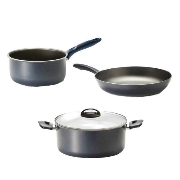 Accademia Mugnano Set of 3 Non-Stick Pans & Pots