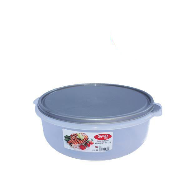 Gab Plastic Round Food Containers Microwave Safe - 850ml,  Available in several colors