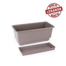 Load image into Gallery viewer, Gab Plastic Rectangular Flower Planters with Tray - 35cm