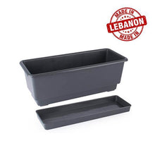 Load image into Gallery viewer, Gab Plastic Rectangular Flower Planters with Tray - 40cm