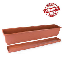 Load image into Gallery viewer, Gab Plastic Rectangular Flower Planters with Tray - 80cm