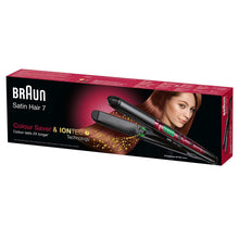 Load image into Gallery viewer, Braun Satin 7 Colored Hair Straightener with Ceramic Nanoglide Plates, 200ºC Temperature - 170W, Red