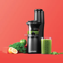 Load image into Gallery viewer, Nutribullet Slow Juicer, Slow Masticating Juicer Machine, Easy to Clean, Quiet Motor &amp; Reverse Function, BPA-Free, Cold Press Juicer with Brush, Charcoal Black - 150 Watts
