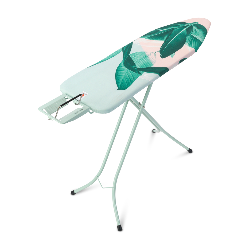 Brabantia Ironing Board B - 124 x 38cm, Steam Iron Rest, Tropical Leaves