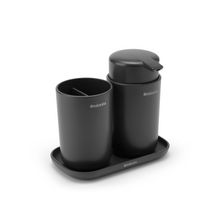 Load image into Gallery viewer, Brabantia ReNew Set of 3 Bathroom Accessories - Dark Grey
