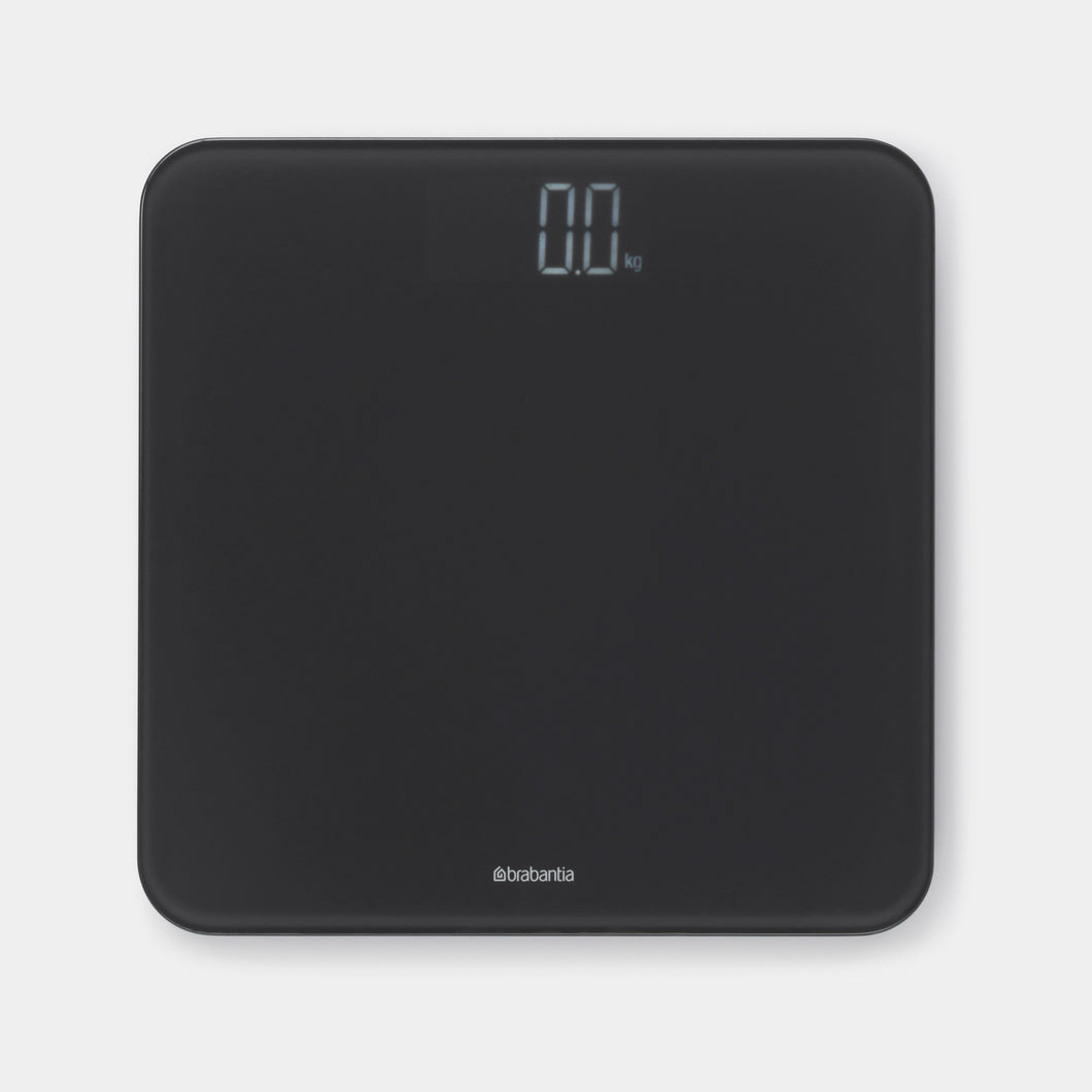 Brabantia Renew Digital Bathroom Scale, Battery Powered, Glass - Dark Grey