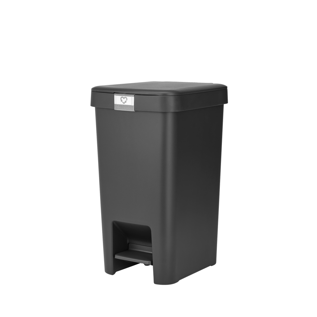 Brabantia StepUp Pedal Bin from Recycled Plastic - 16 Liters, Dark Grey