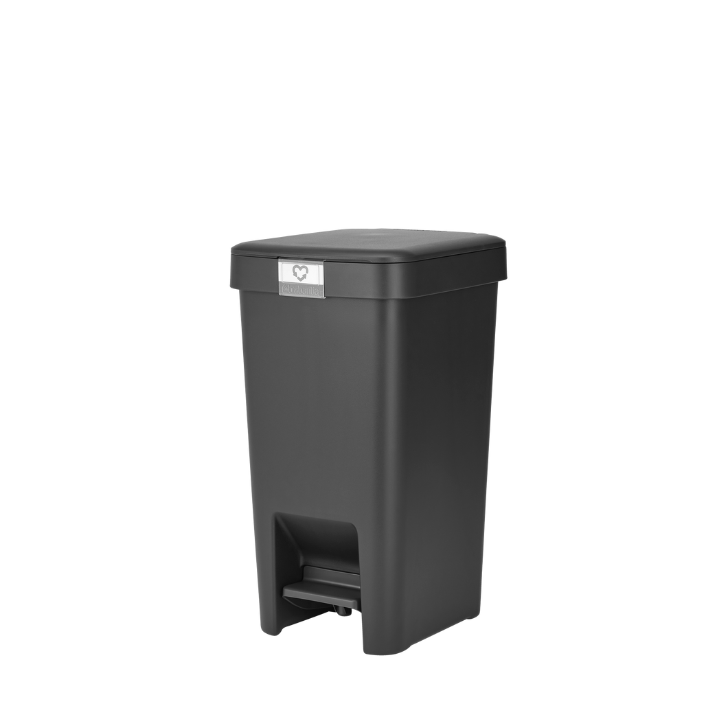 Brabantia StepUp Pedal Bin from Recycled Plastic - 10 Liters, Dark Grey