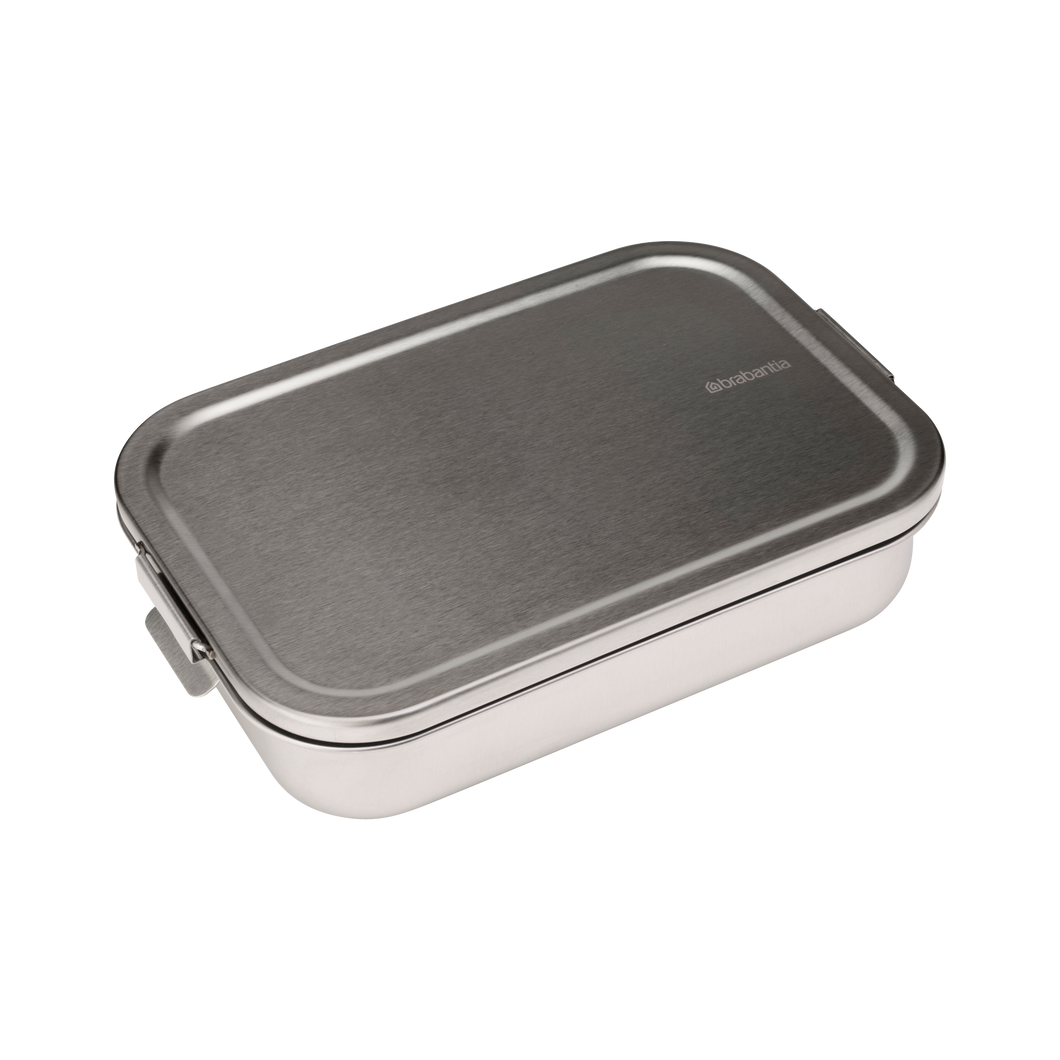 Brabantia Make & Take Lunch Box with Divider - 2 Liters, Large, Matt Steel
