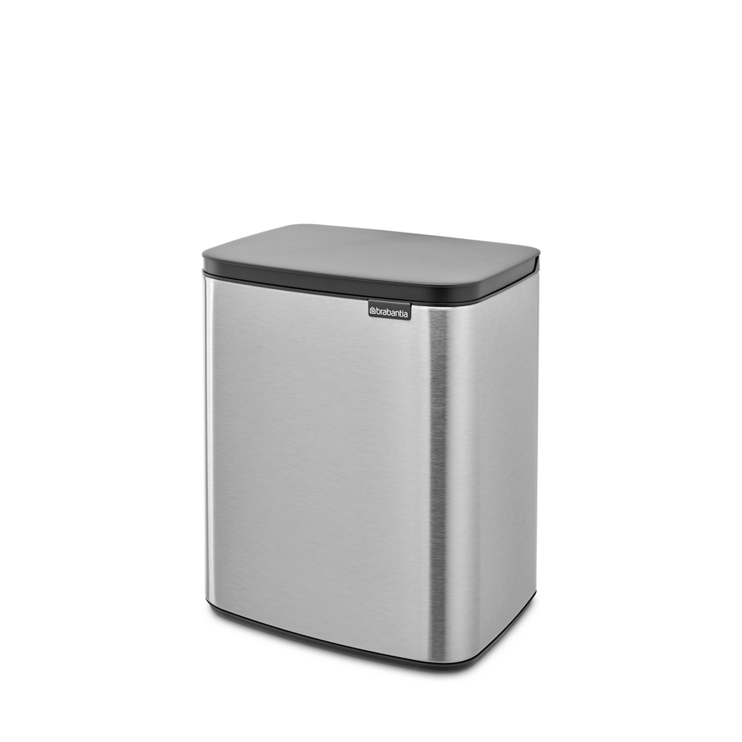 Brabantia Bo Waste Bin, 12L - Matt Steel Fingerprint Proof