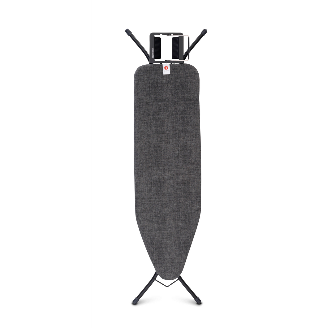 Brabantia Ironing Board B - 124 x 38cm, Steam Iron Rest, Denim Black