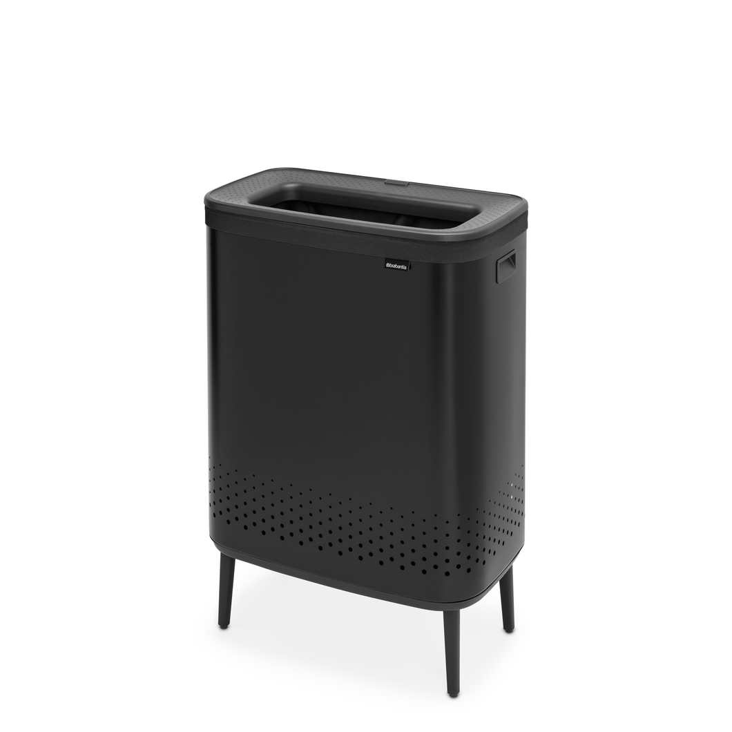 Brabantia Bo Hi Laundry Hamper, 2 x 45 Liters - Matt Black