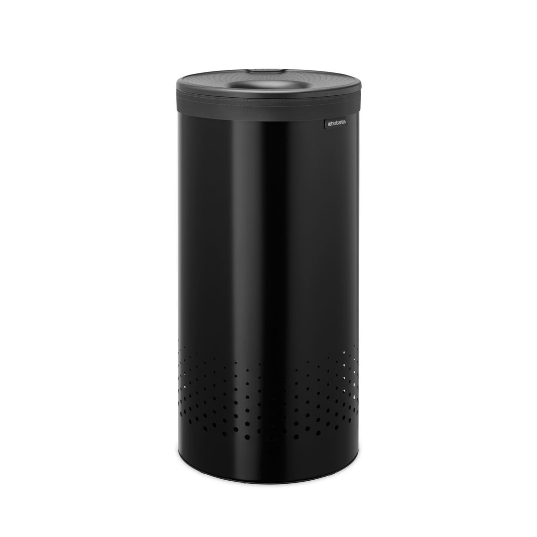 Brabantia Laundry Bin with Inner Removable Bag - 30 Liters, Matt Black