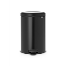 Load image into Gallery viewer, Brabantia New Icon Pedal Bin, 20 Liters - Matt Black, front view.
