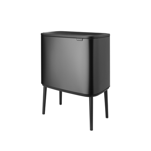Brabantia Bo Touch Bin, 36 Liters - Confident Grey, side view.