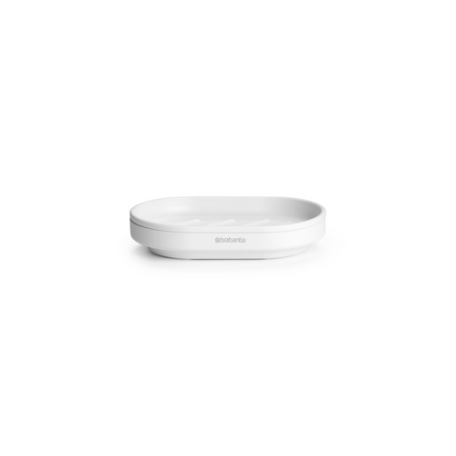 Brabantia MindSet Soap Dish - Mineral Fresh White, front view.